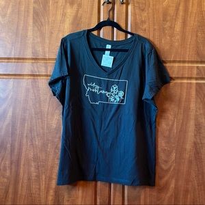 NWT Plus Size 3X Montana Graphic Tee V neck short sleeve t shirt